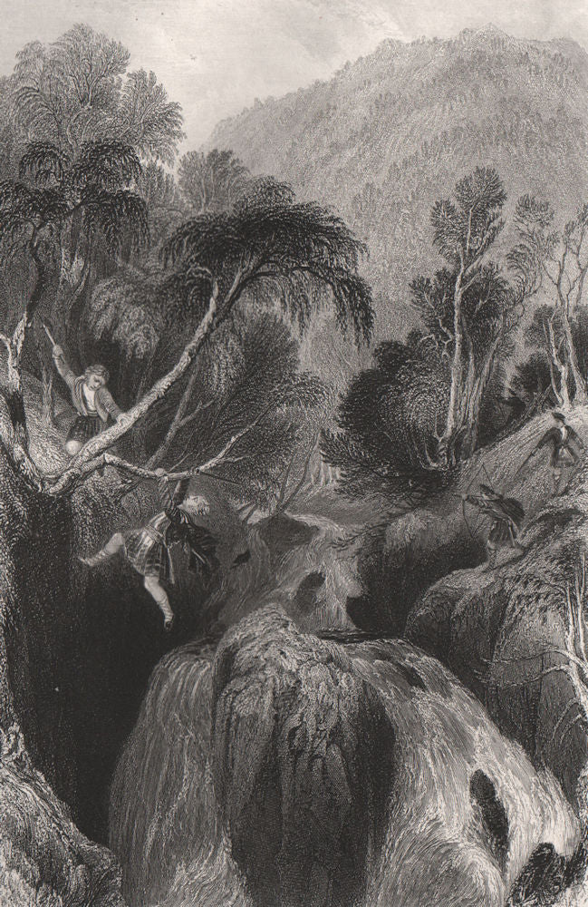 Altsay Burn, Inverness-Shire. Rogie Falls? Scotland. ALLOM c1840 old print